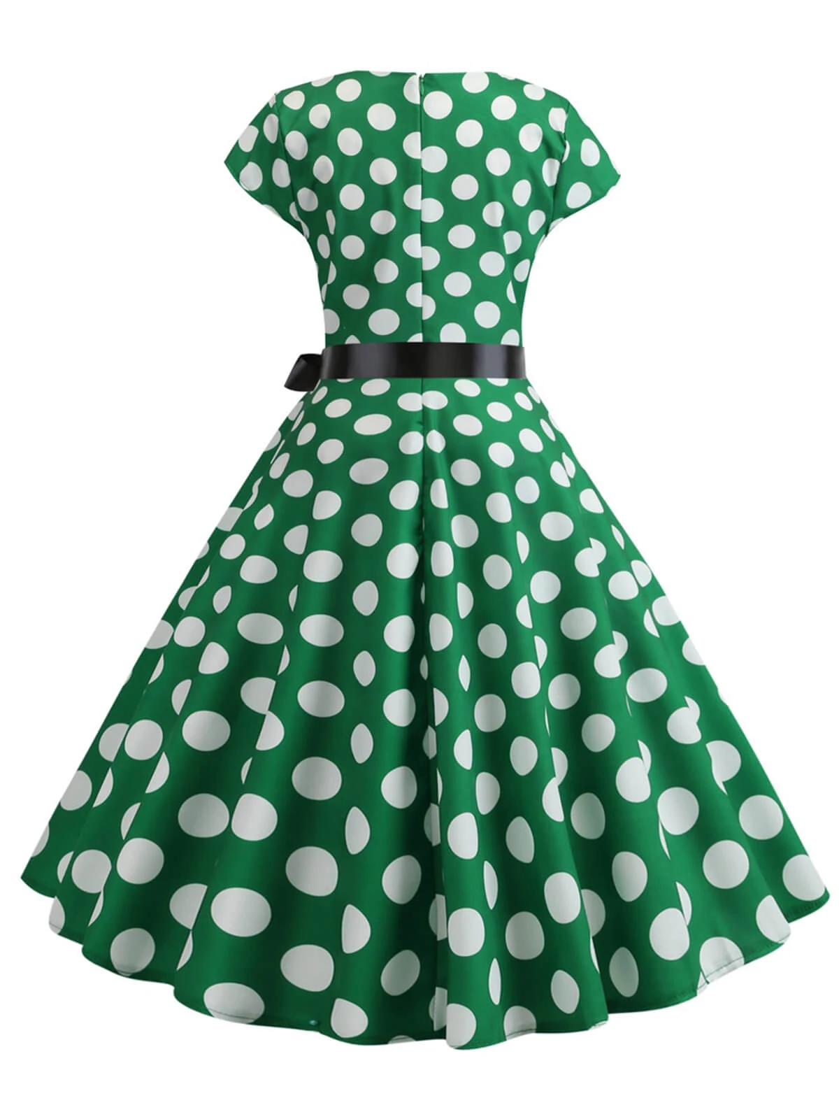 1950s Polka Dot Cap Sleeved Dress 10 1950s Polka Dot Cap Sleeved Dress - Image 10