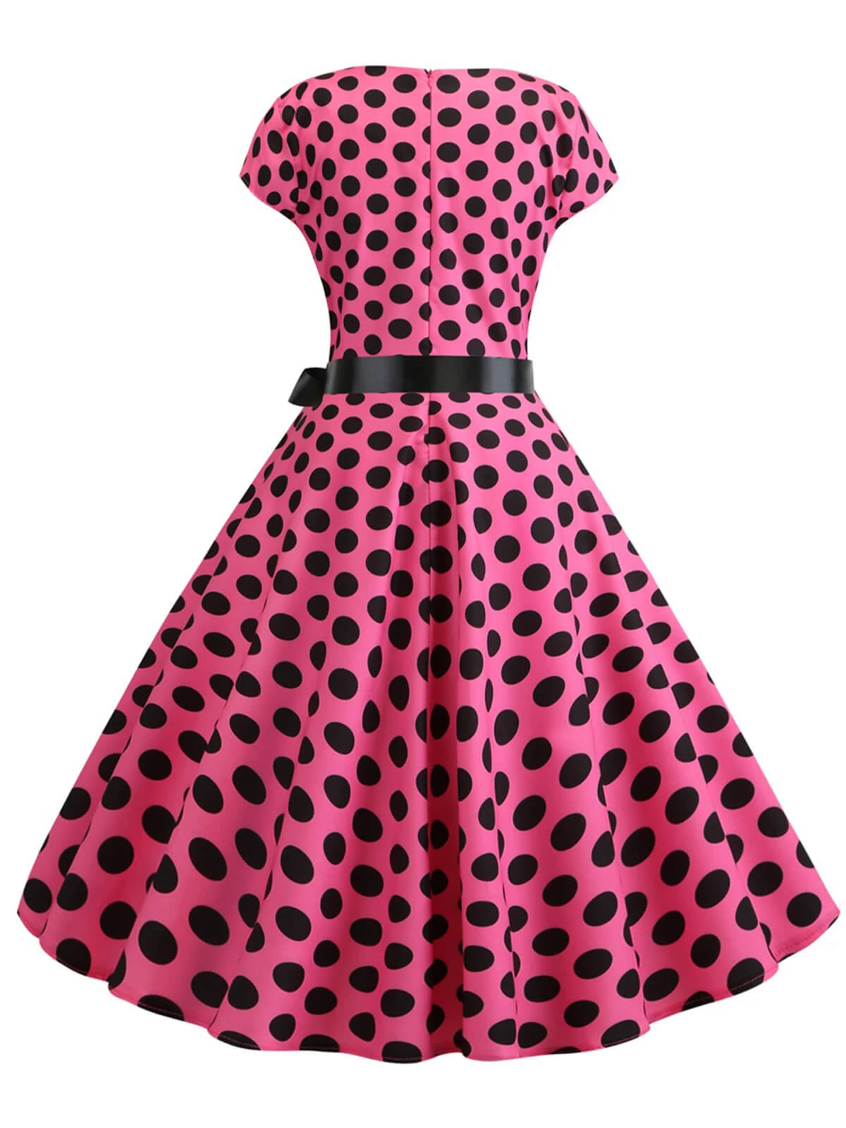 1950s Polka Dot Cap Sleeved Dress 2 1950s Polka Dot Cap Sleeved Dress - Image 2