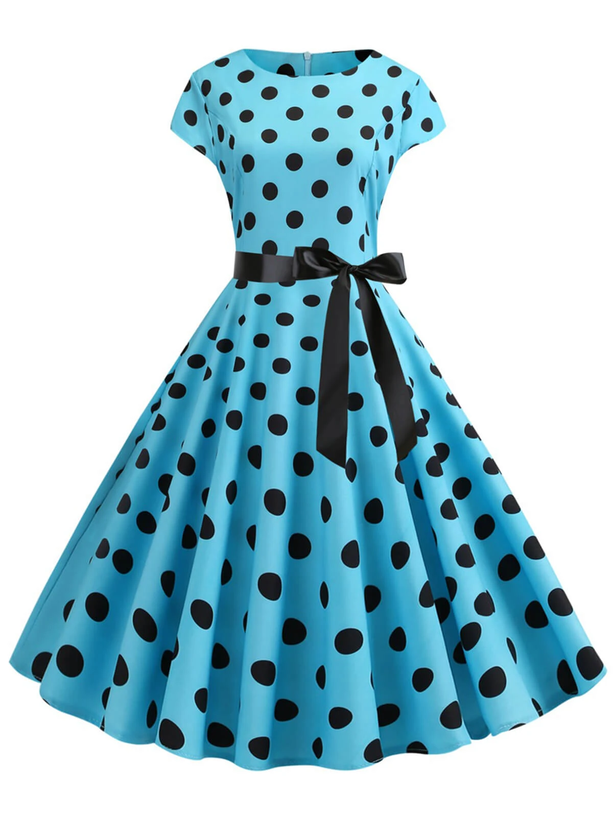 1950s Polka Dot Cap Sleeved Dress 13 1950s Polka Dot Cap Sleeved Dress - Image 13