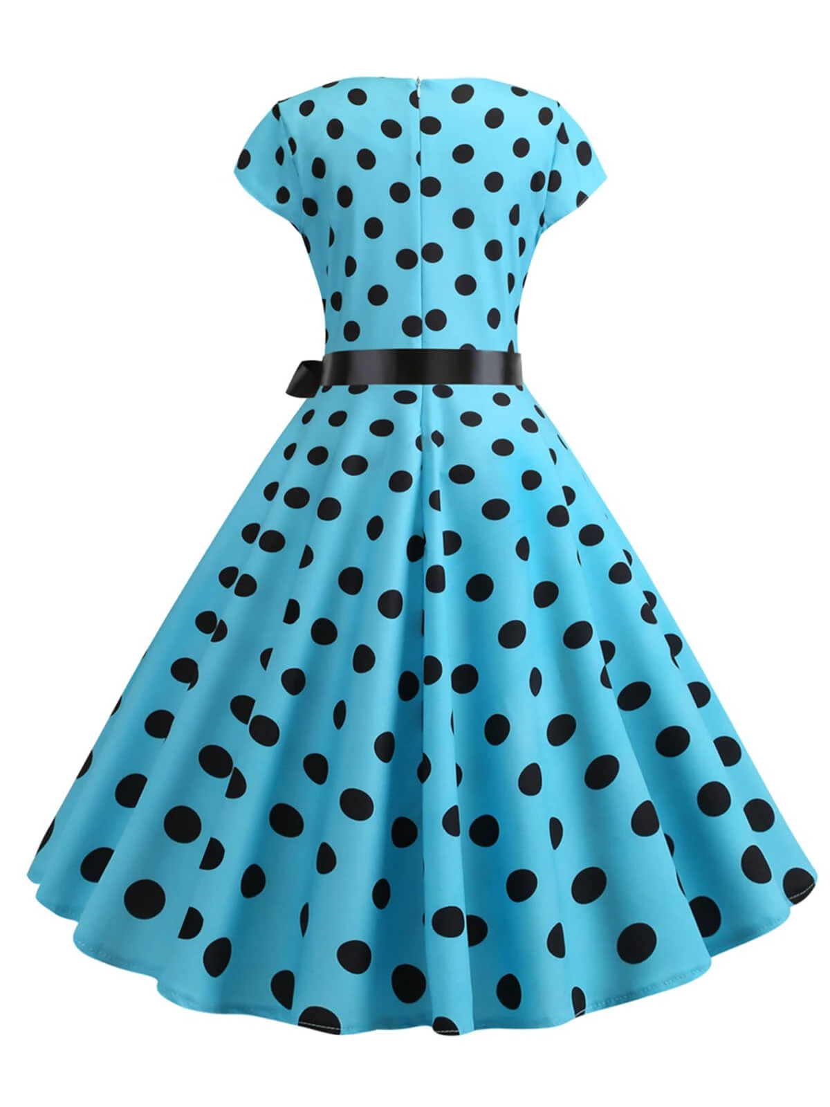 1950s Polka Dot Cap Sleeved Dress 14 1950s Polka Dot Cap Sleeved Dress - Image 14