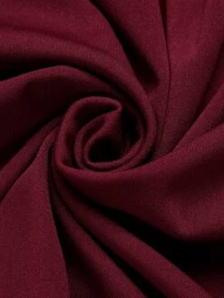 Purplish Red 1940s Solid Long Sleeved Lapel Dress 12 Purplish Red 1940s Solid Long Sleeved Lapel Dress -Candi Clothing Shop SCHL003652 5