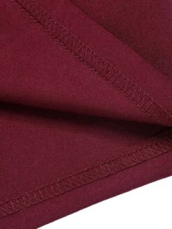 Purplish Red 1940s Solid Long Sleeved Lapel Dress 13 Purplish Red 1940s Solid Long Sleeved Lapel Dress -Candi Clothing Shop SCHL003652 6