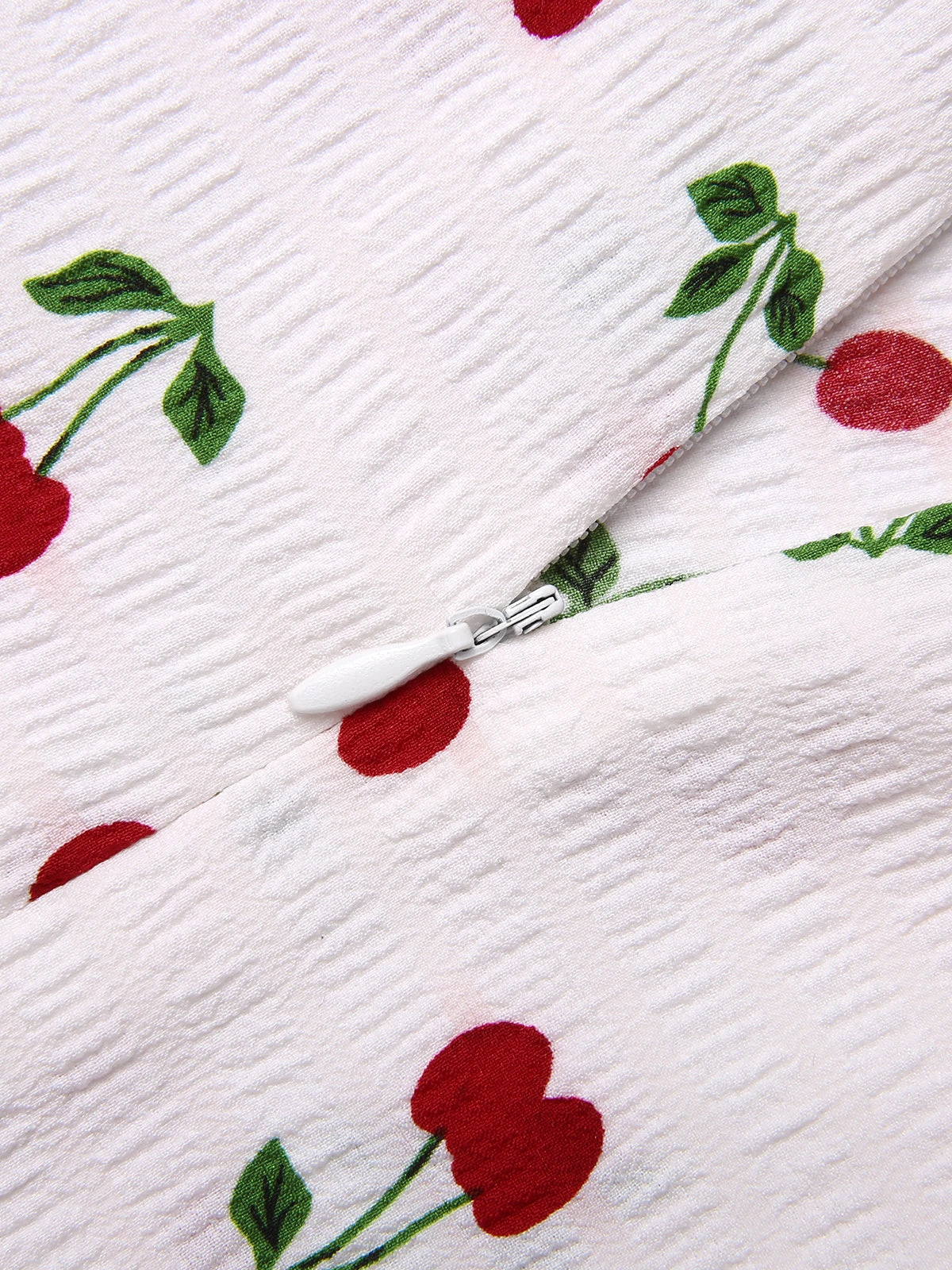 White 1950s Cherry Bow Sweetheart Neck Dress 7 White 1950s Cherry Bow Sweetheart Neck Dress - Image 7