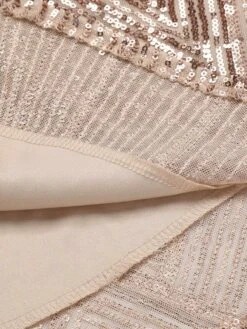 Rose Gold 1920s Geometric Sequined Fishtail Dress -Candi Clothing Shop SCHL003672 5