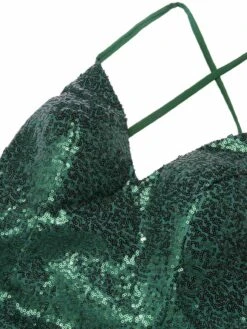 1920s V-Neck Side Slit Sequined Sling Dress -Candi Clothing Shop SCHL003674 4