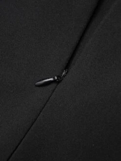 Black 1950s V-Neck Pearl Buttons Dress -Candi Clothing Shop SCHL003690 6