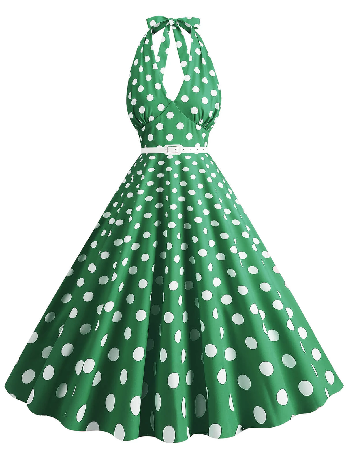 1950s Halter Polka Dot Print Swing Dress 7 1950s Halter Polka Dot Print Swing Dress - Image 7
