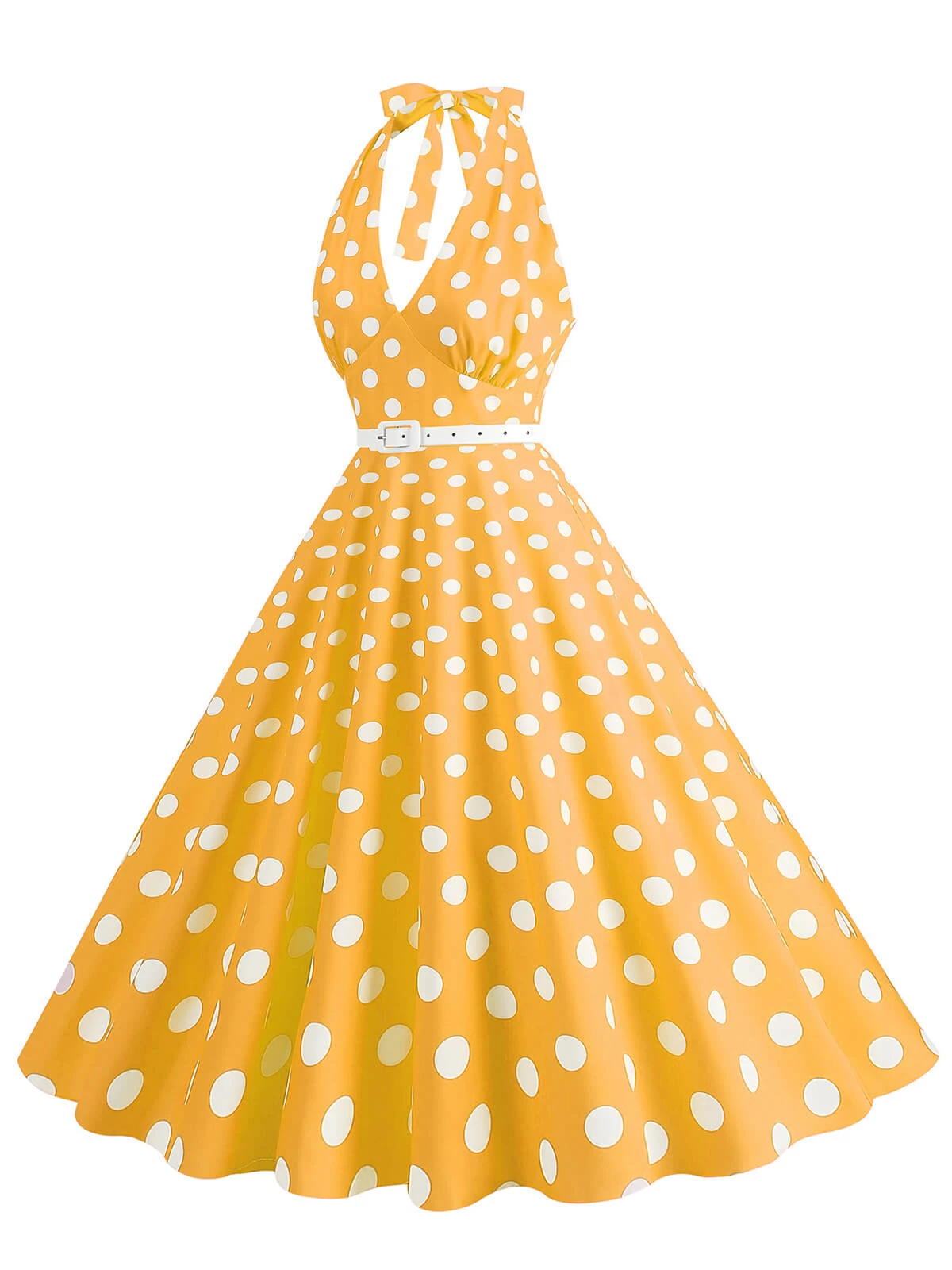 1950s Halter Polka Dot Print Swing Dress 18 1950s Halter Polka Dot Print Swing Dress - Image 18