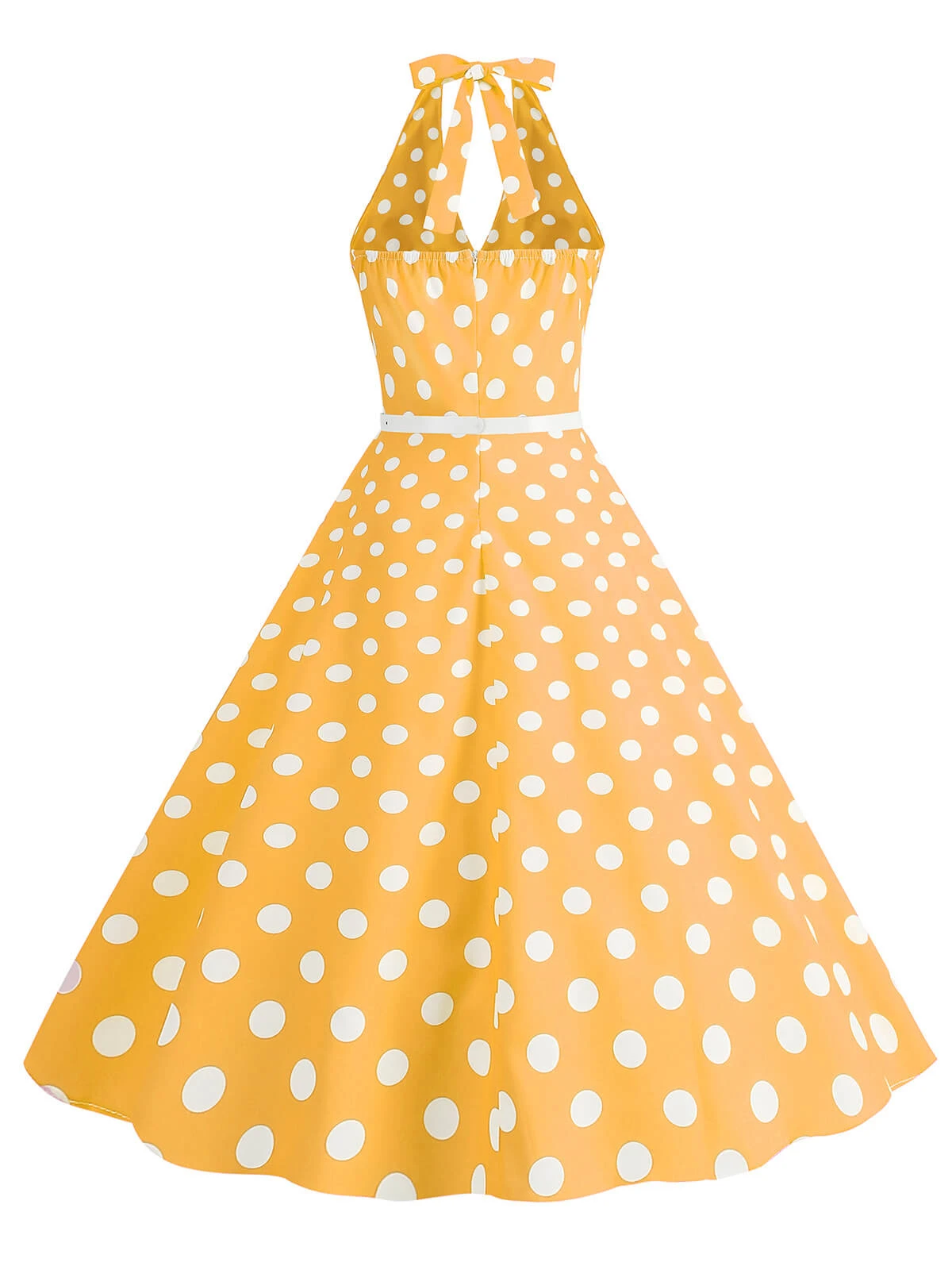 1950s Halter Polka Dot Print Swing Dress 19 1950s Halter Polka Dot Print Swing Dress - Image 19