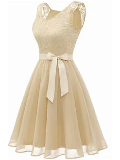 1940s Solid Lace Chiffon Patchwork Dress 15 1940s Solid Lace Chiffon Patchwork Dress -Candi Clothing Shop SCHL003710 BE 2