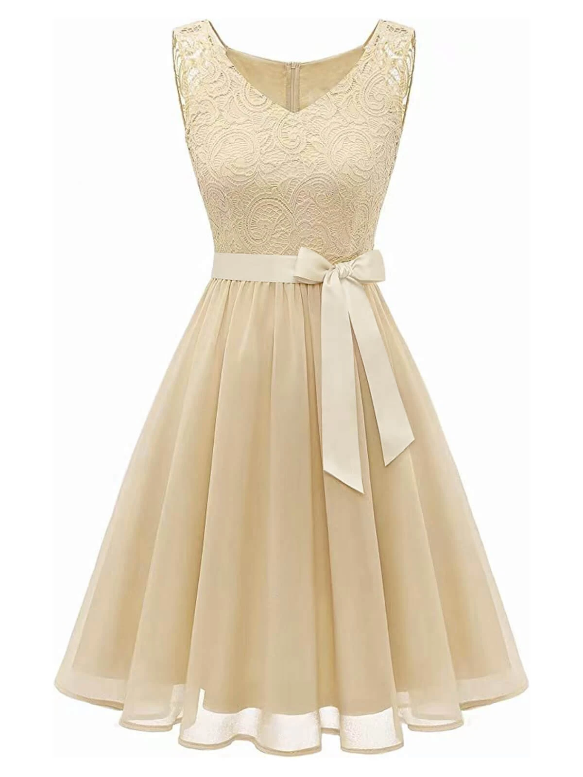 1940s Solid Lace Chiffon Patchwork Dress 4 1940s Solid Lace Chiffon Patchwork Dress - Image 4