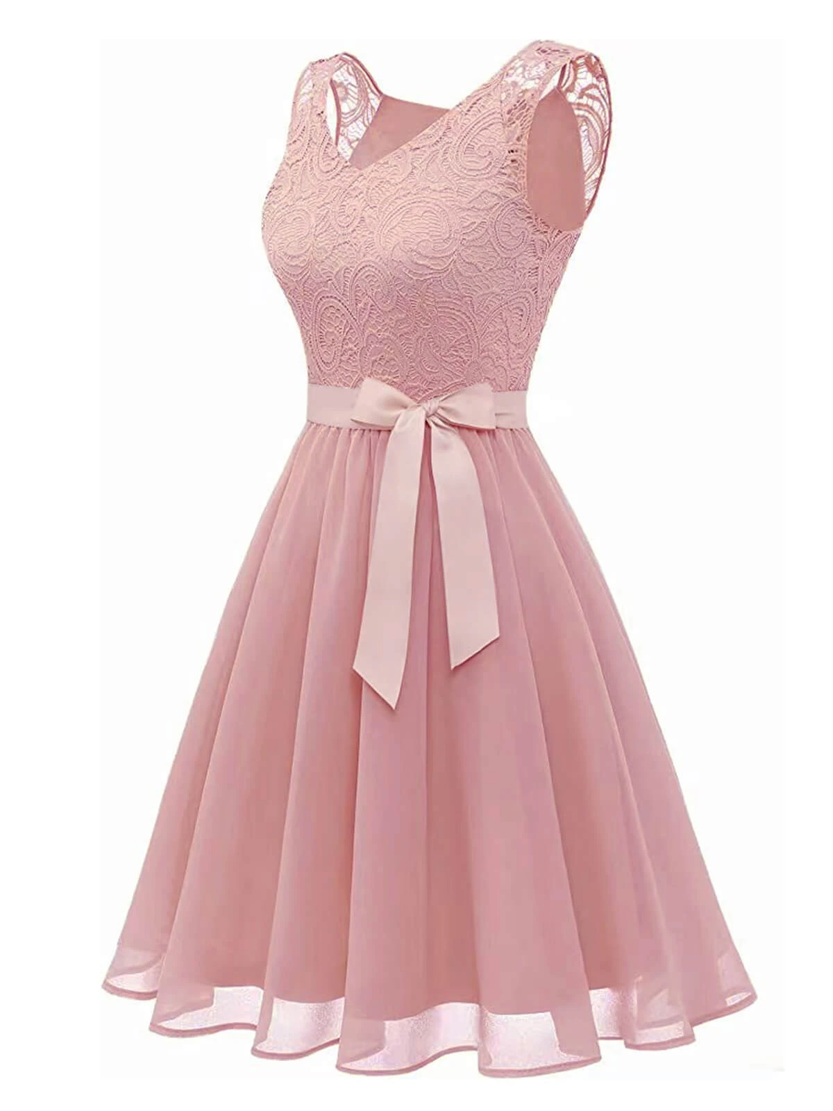 1940s Solid Lace Chiffon Patchwork Dress 2 1940s Solid Lace Chiffon Patchwork Dress - Image 2