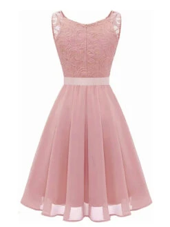 1940s Solid Lace Chiffon Patchwork Dress 12 1940s Solid Lace Chiffon Patchwork Dress -Candi Clothing Shop SCHL003710 P 3