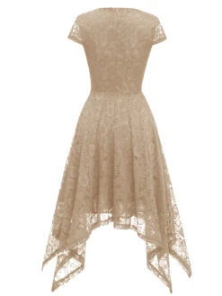 1940s Solid Irregular Hem Dress 25 1940s Solid Irregular Hem Dress -Candi Clothing Shop SCHL003713 BE 3