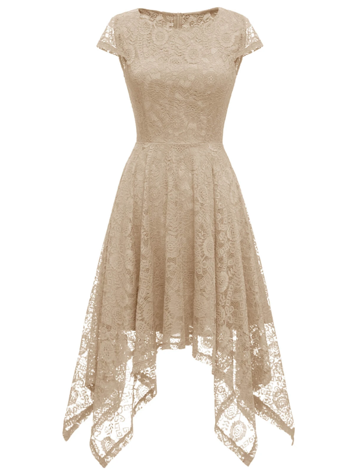 1940s Solid Irregular Hem Dress 4 1940s Solid Irregular Hem Dress - Image 4