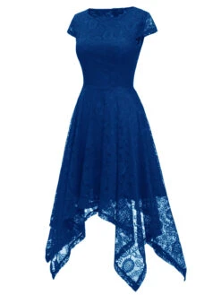 1940s Solid Irregular Hem Dress 28 1940s Solid Irregular Hem Dress -Candi Clothing Shop SCHL003713 BL 2