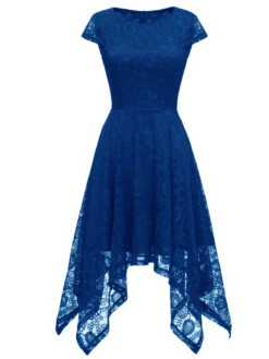 1940s Solid Irregular Hem Dress 26 1940s Solid Irregular Hem Dress -Candi Clothing Shop SCHL003713 BL