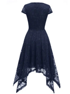 1940s Solid Irregular Hem Dress 30 1940s Solid Irregular Hem Dress -Candi Clothing Shop SCHL003713 DBL 1