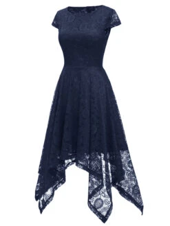 1940s Solid Irregular Hem Dress 31 1940s Solid Irregular Hem Dress -Candi Clothing Shop SCHL003713 DBL 2