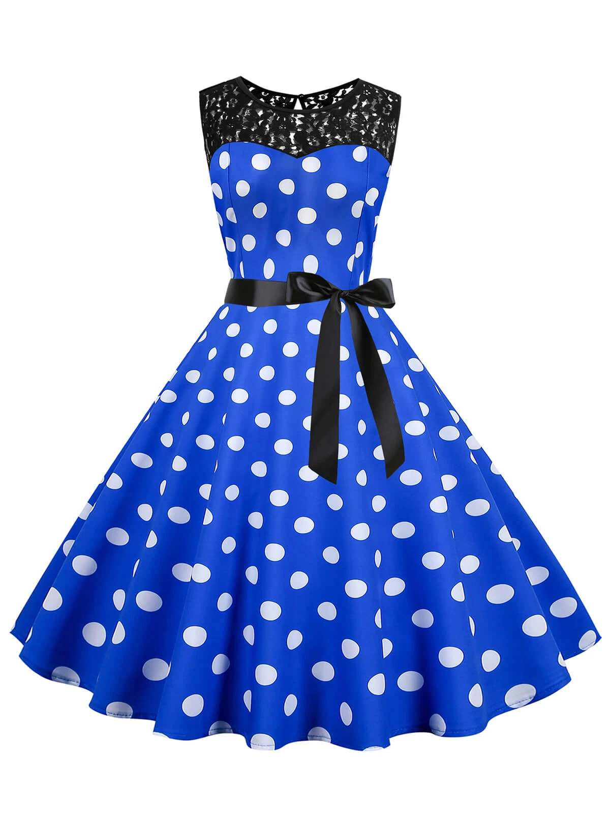 1950s Polka Dot Lace Patchwork Dress 10 1950s Polka Dot Lace Patchwork Dress - Image 10