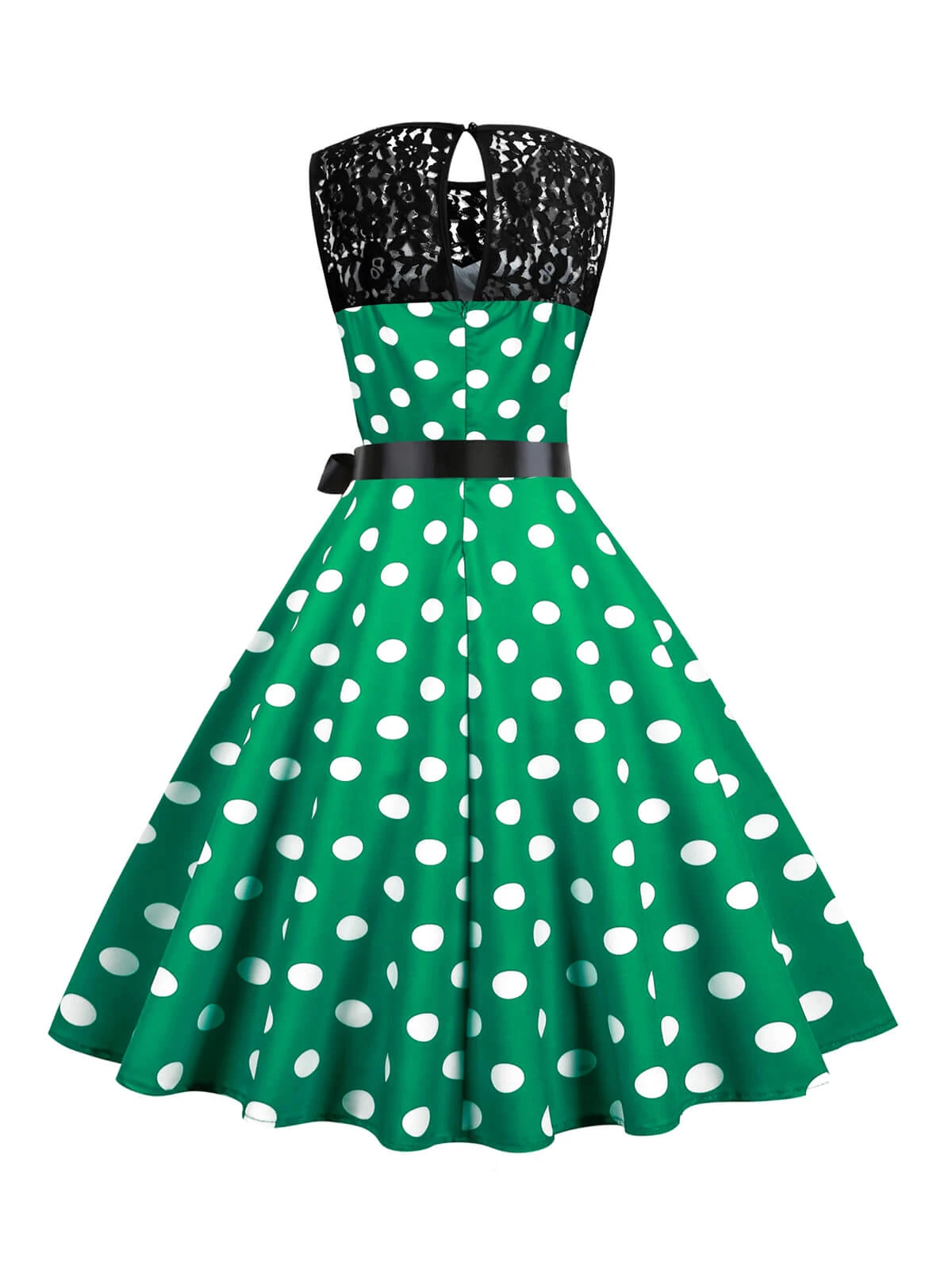 1950s Polka Dot Lace Patchwork Dress 6 1950s Polka Dot Lace Patchwork Dress - Image 6