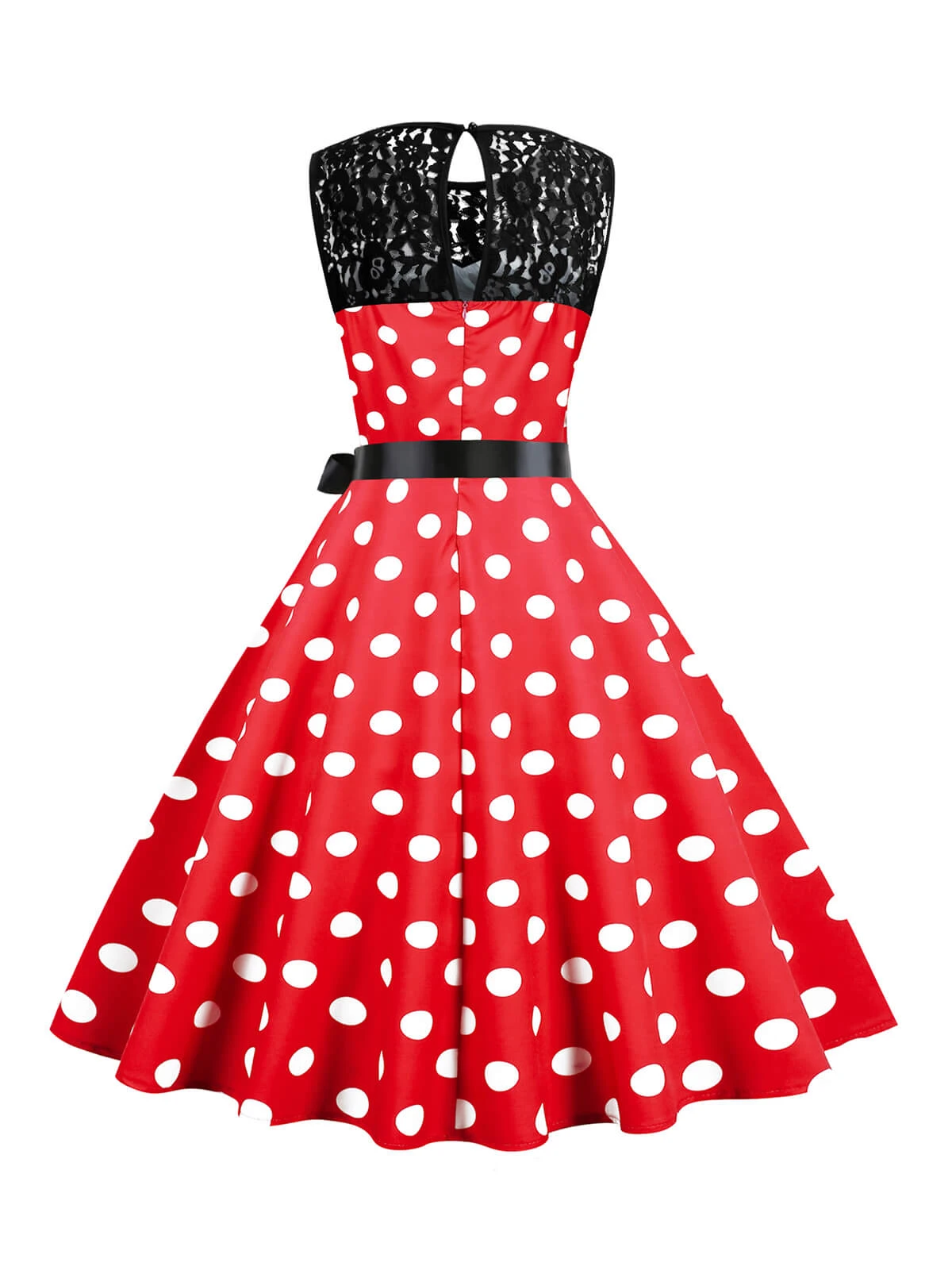 1950s Polka Dot Lace Patchwork Dress 9 1950s Polka Dot Lace Patchwork Dress - Image 9