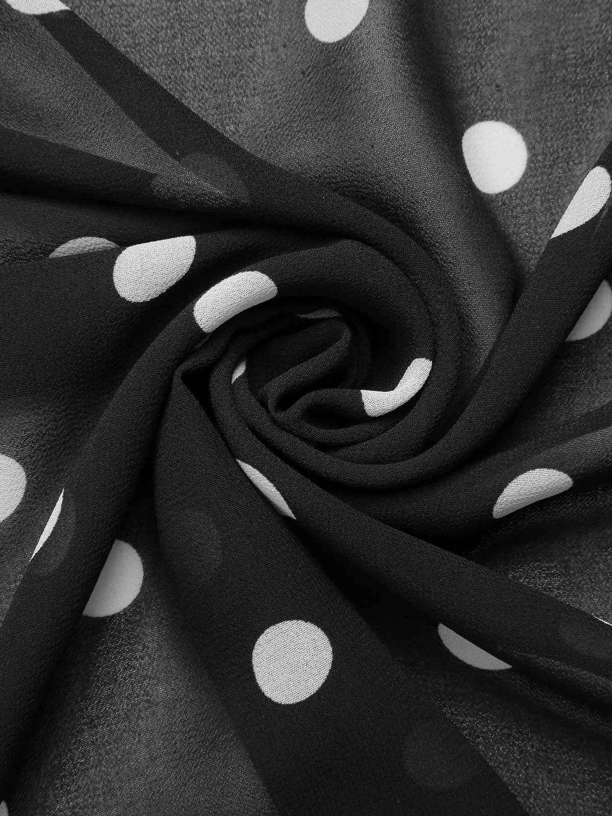 Black 1930s Polka Dot Mermaid Dress 4 Black 1930s Polka Dot Mermaid Dress - Image 4