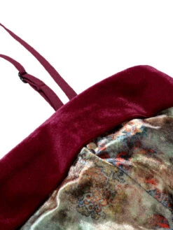 Green 1960s Floral Velvet Spaghetti Strap Dress 11 Green 1960s Floral Velvet Spaghetti Strap Dress -Candi Clothing Shop SCHL003813 MC 01 5