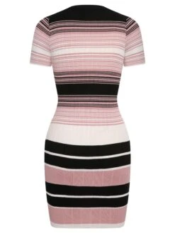 1960s Color Block Striped Knit Slim Dress 10 1960s Color Block Striped Knit Slim Dress -Candi Clothing Shop SCHL003854 MC 01 4