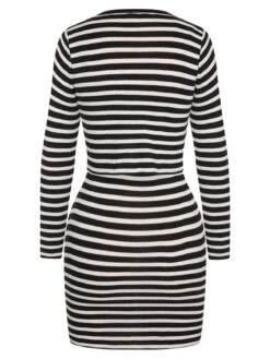2PCS 1960s Black White Striped Knit Strap Dress & Cardigan -Candi Clothing Shop SCHL003855 B 1 3