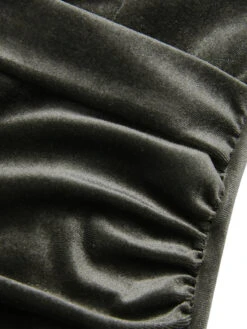 Green Gray 1930s Solid Velvet Slit Mermaid Dress 12 Green Gray 1930s Solid Velvet Slit Mermaid Dress -Candi Clothing Shop SCHL003857 GRE 01 6