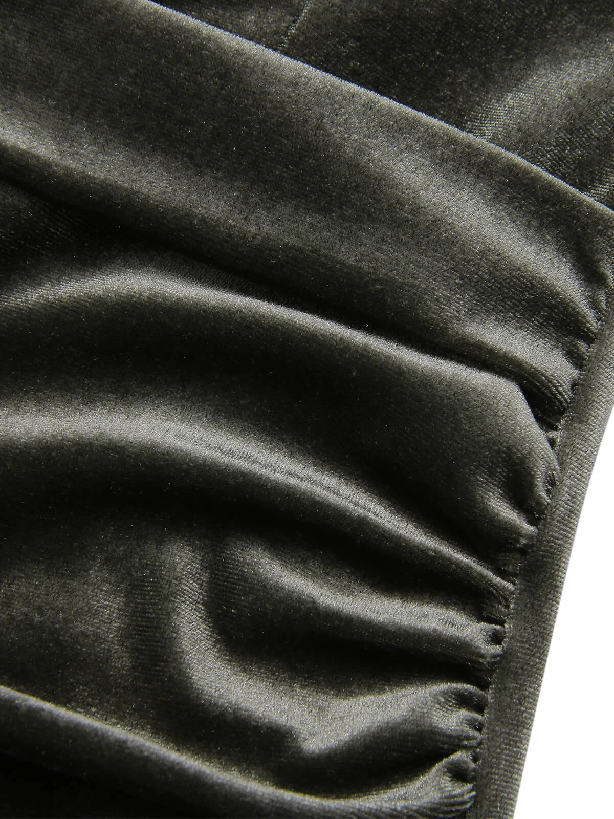 Green Gray 1930s Solid Velvet Slit Mermaid Dress 6 Green Gray 1930s Solid Velvet Slit Mermaid Dress - Image 6