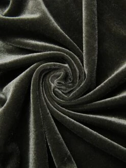 Green Gray 1930s Solid Velvet Slit Mermaid Dress 13 Green Gray 1930s Solid Velvet Slit Mermaid Dress -Candi Clothing Shop SCHL003857 GRE 01 7