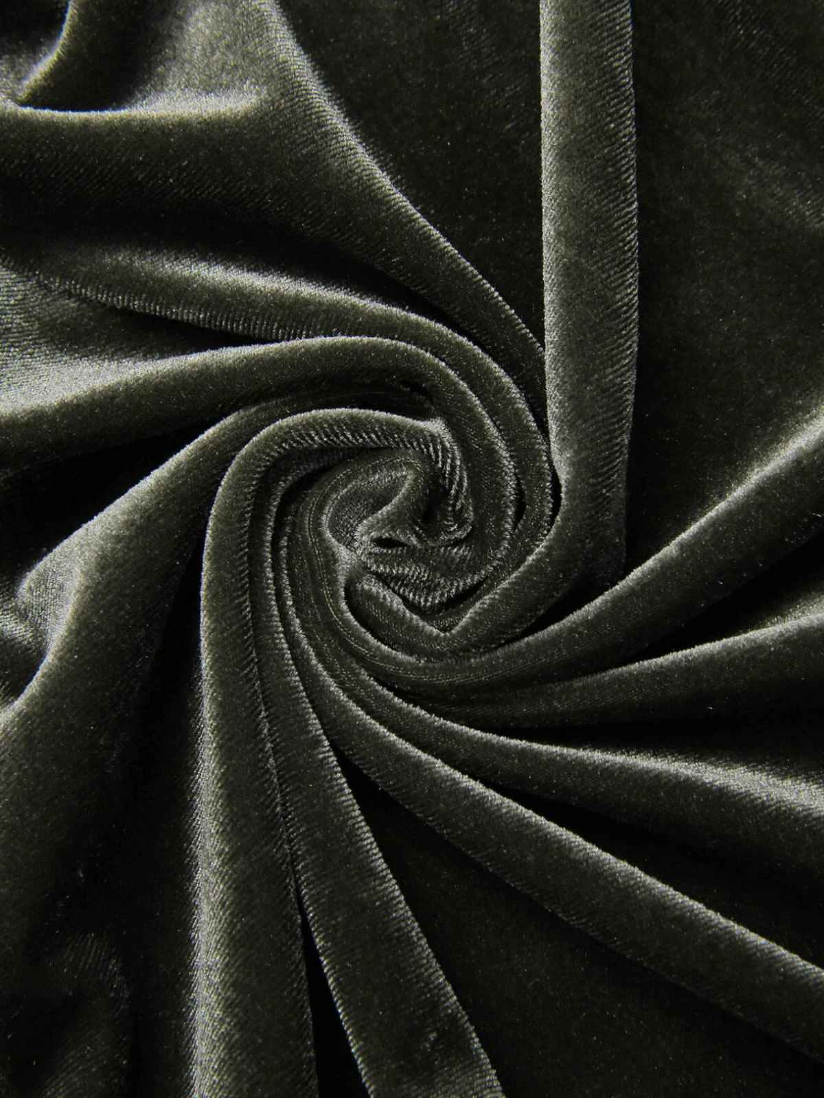 Green Gray 1930s Solid Velvet Slit Mermaid Dress 7 Green Gray 1930s Solid Velvet Slit Mermaid Dress - Image 7