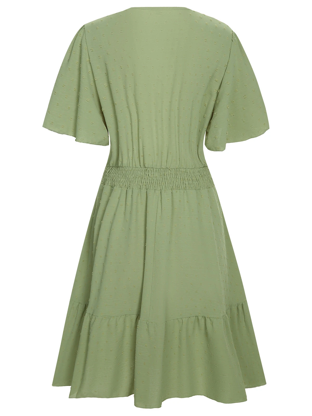 1950s Solid V-Neck Splicing Lace Flare Dress 2 1950s Solid V-Neck Splicing Lace Flare Dress - Image 2