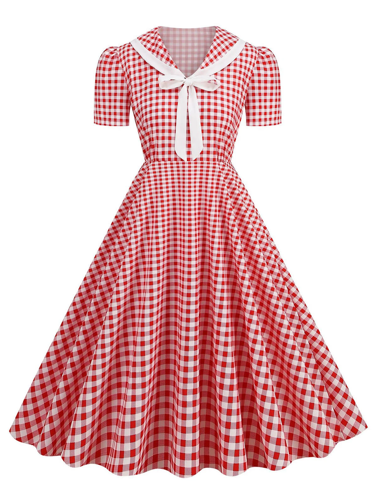 1950s Polka Dots Lapel Bowknot Swing Dress 10 1950s Polka Dots Lapel Bowknot Swing Dress - Image 10