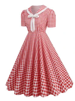 1950s Polka Dots Lapel Bowknot Swing Dress 22 1950s Polka Dots Lapel Bowknot Swing Dress -Candi Clothing Shop SCHL003920 PAT 2