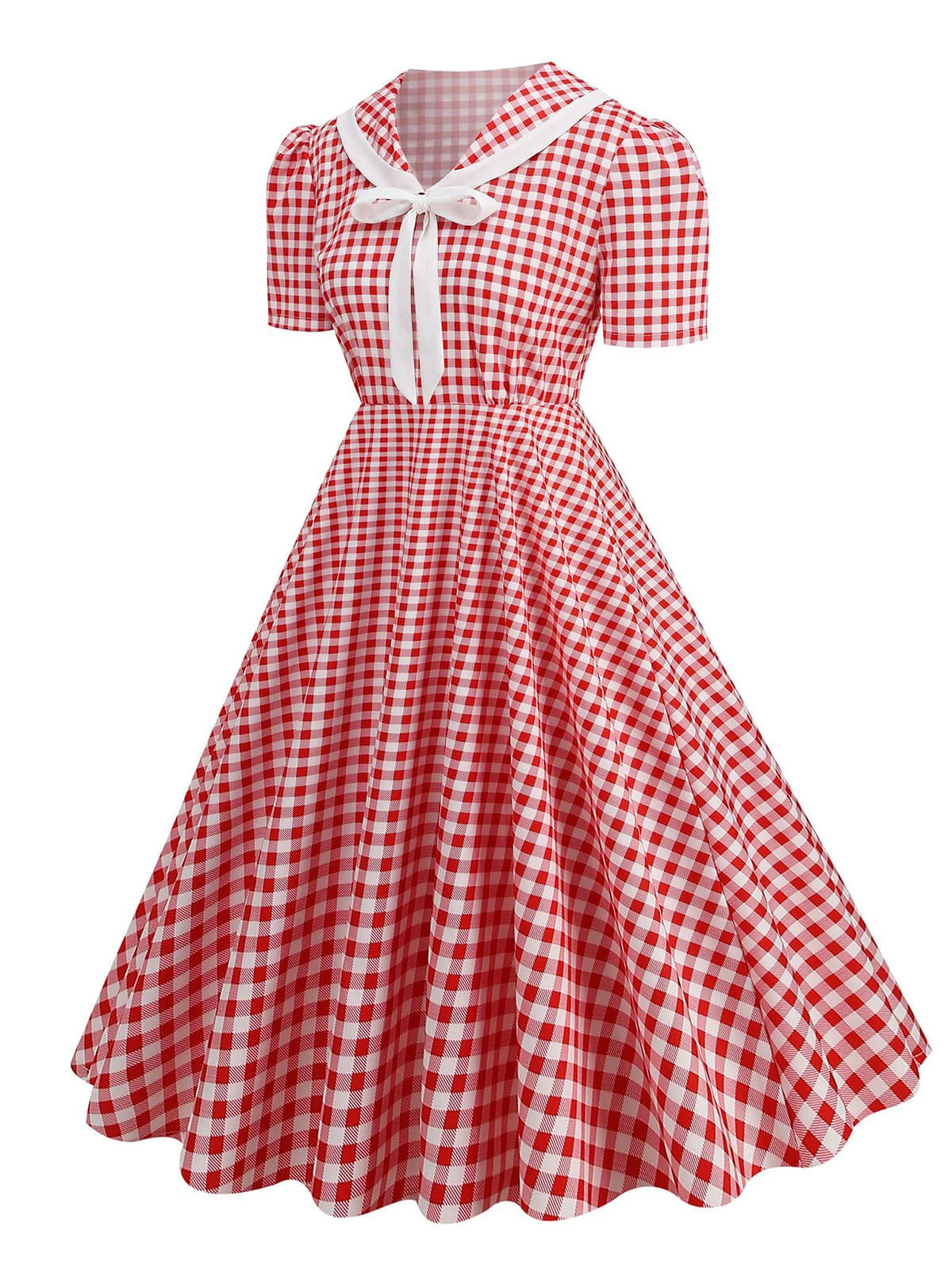 1950s Polka Dots Lapel Bowknot Swing Dress 11 1950s Polka Dots Lapel Bowknot Swing Dress - Image 11