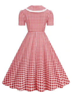 1950s Polka Dots Lapel Bowknot Swing Dress 23 1950s Polka Dots Lapel Bowknot Swing Dress -Candi Clothing Shop SCHL003920 PAT 3