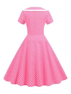 1950s V-Neck Polka Dots Swing Dress 14 1950s V-Neck Polka Dots Swing Dress -Candi Clothing Shop SCHL003921 P 3 compressed