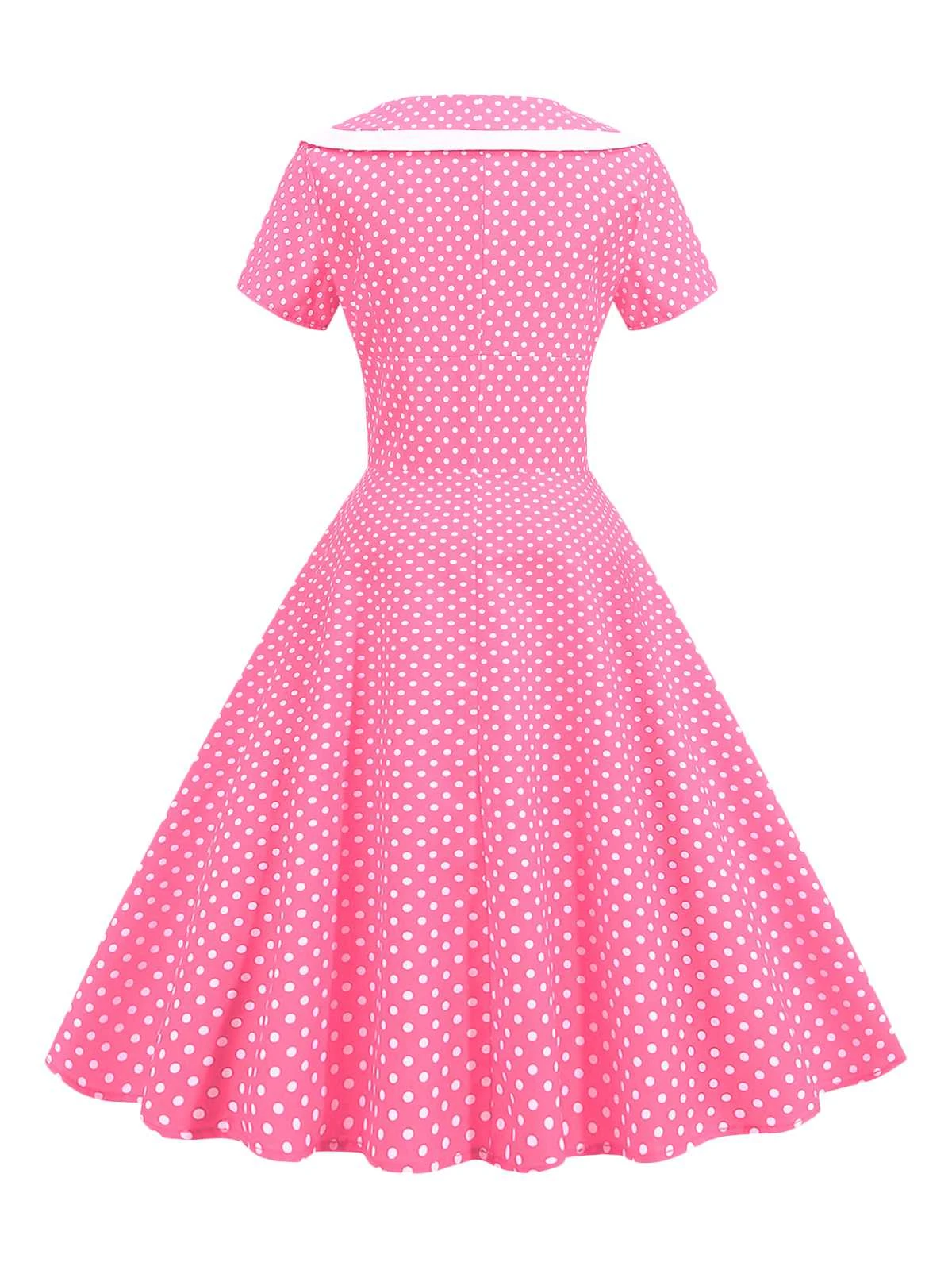 1950s V-Neck Polka Dots Swing Dress 3 1950s V-Neck Polka Dots Swing Dress - Image 3