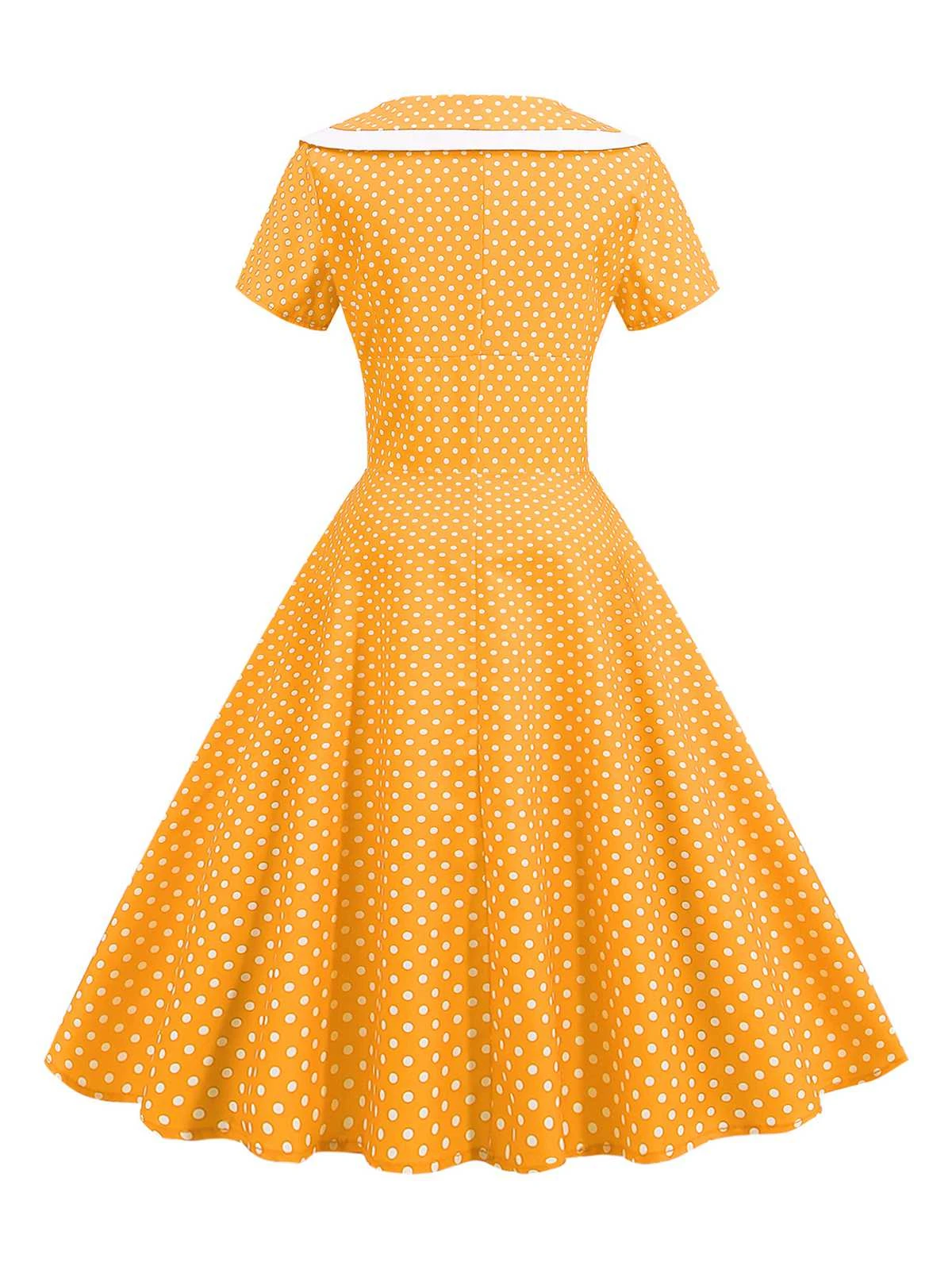 1950s V-Neck Polka Dots Swing Dress 12 1950s V-Neck Polka Dots Swing Dress - Image 12