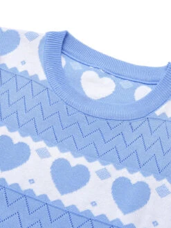 1960s Heart Short Sleeved Knitted Dress -Candi Clothing Shop SCHL003923 CLB 6 2