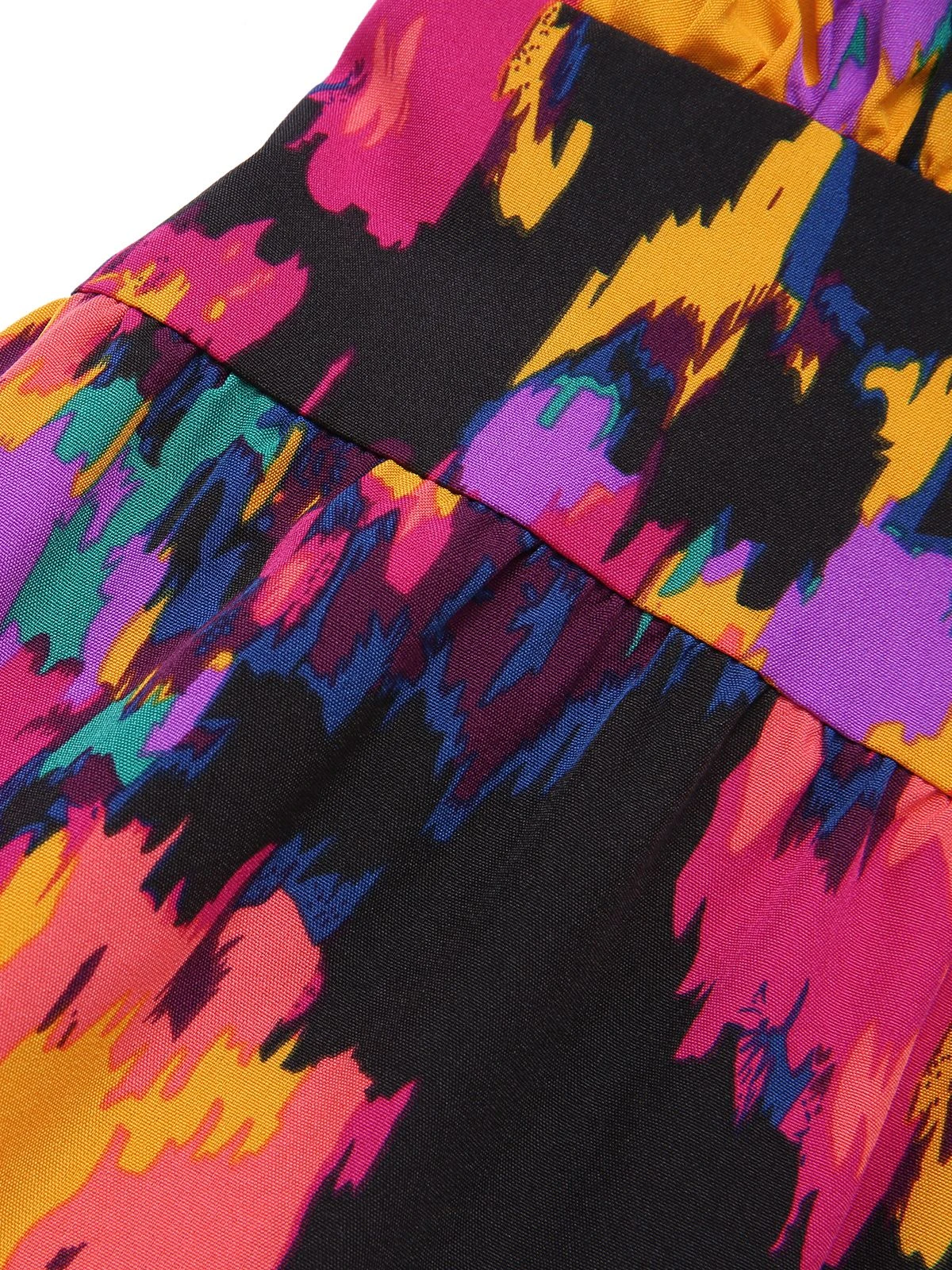 Multicolor 1940s Abstract Floral A-line Strap Dress 4 Multicolor 1940s Abstract Floral A-line Strap Dress - Image 4