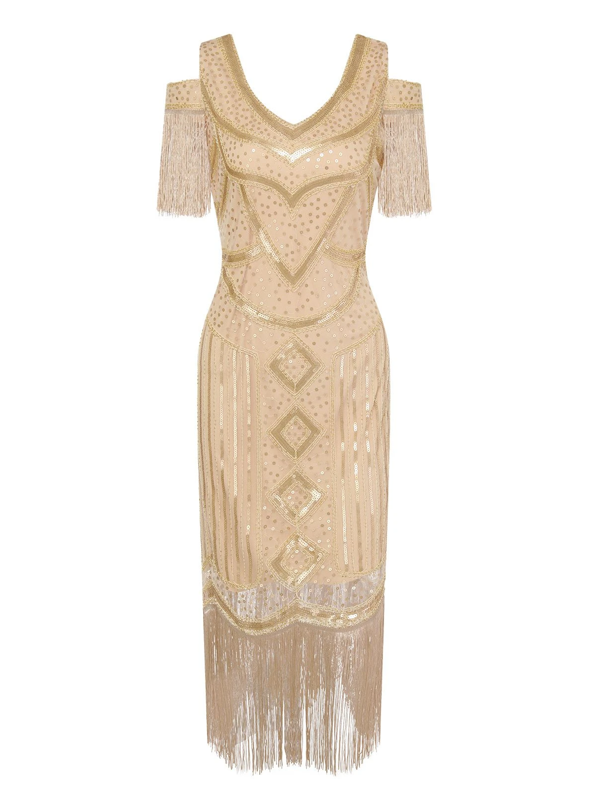 1920s Sequin Beaded Tassel Gastby Dress 1 1920s Sequin Beaded Tassel Gastby Dress