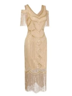1920s Sequin Beaded Tassel Gastby Dress 10 1920s Sequin Beaded Tassel Gastby Dress -Candi Clothing Shop SCHL004099 2
