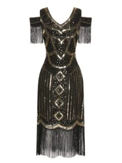 1920s Sequin Beaded Tassel Gastby Dress 14 1920s Sequin Beaded Tassel Gastby Dress -Candi Clothing Shop SCHL004099 7