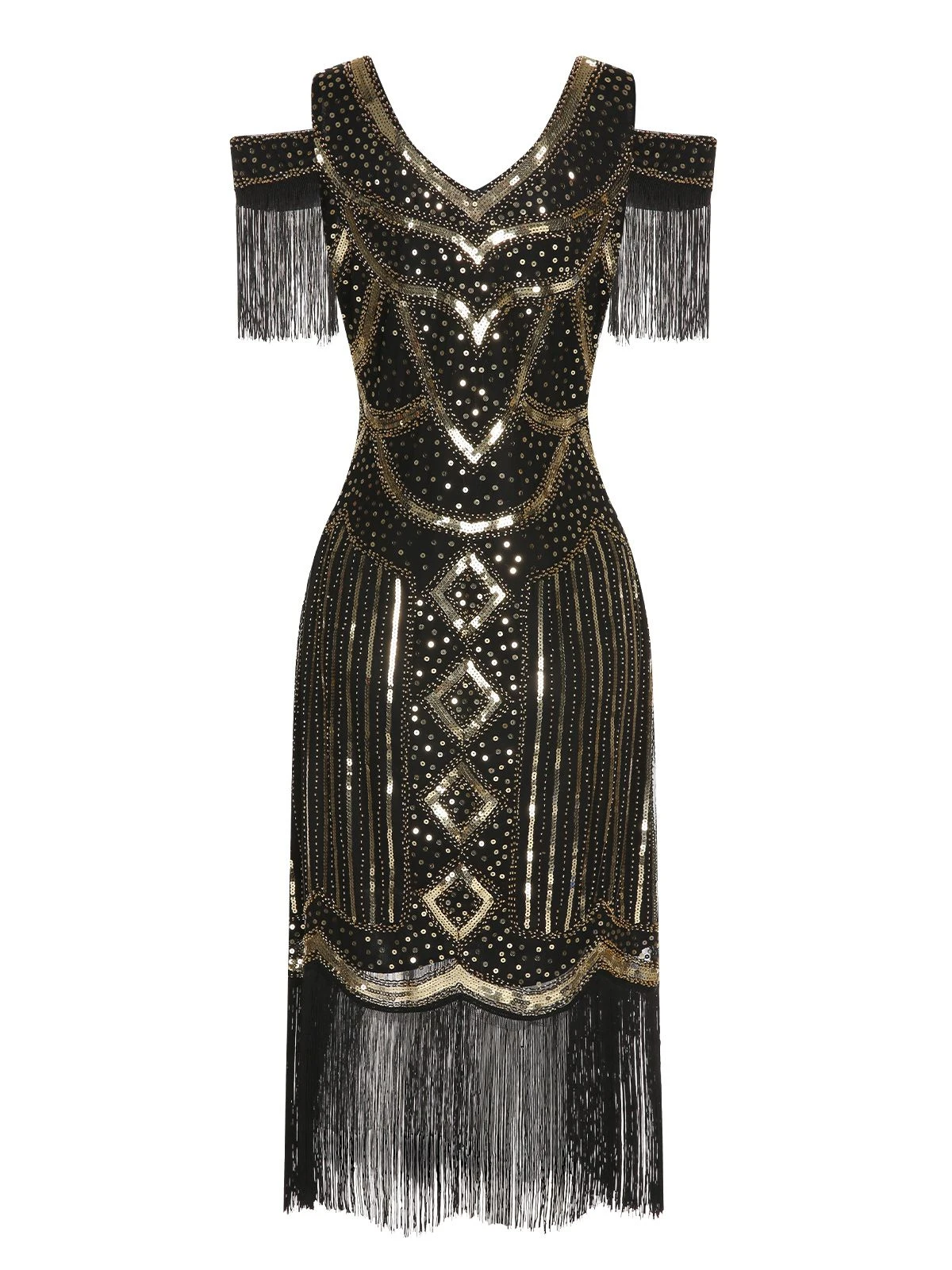1920s Sequin Beaded Tassel Gastby Dress 7 1920s Sequin Beaded Tassel Gastby Dress - Image 7