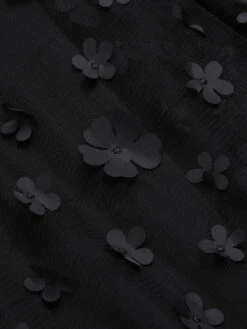 Black 1960s 3D Flowers Mesh Turtleneck Sleeveless Dress 8 Black 1960s 3D Flowers Mesh Turtleneck Sleeveless Dress -Candi Clothing Shop SCHL004105 4