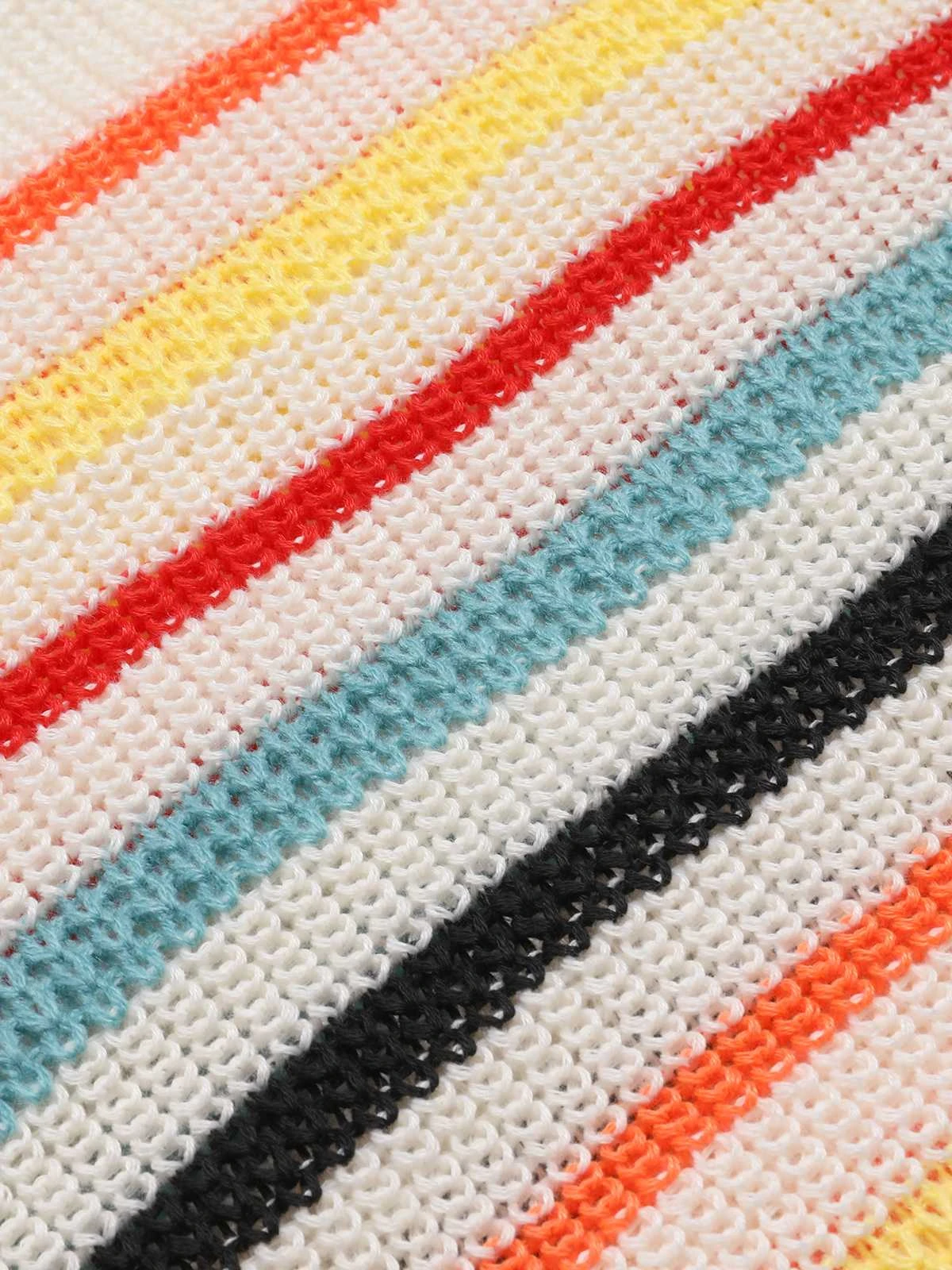 1960s Stripes Contrast Color Dress 4 1960s Stripes Contrast Color Dress - Image 4